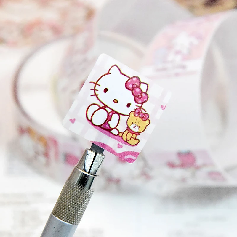 Pegatinas decorativas de My Melody Kuromi para estudiantes, pegatinas de recompensa, libros de manos, regalo, 500 piezas por rollo