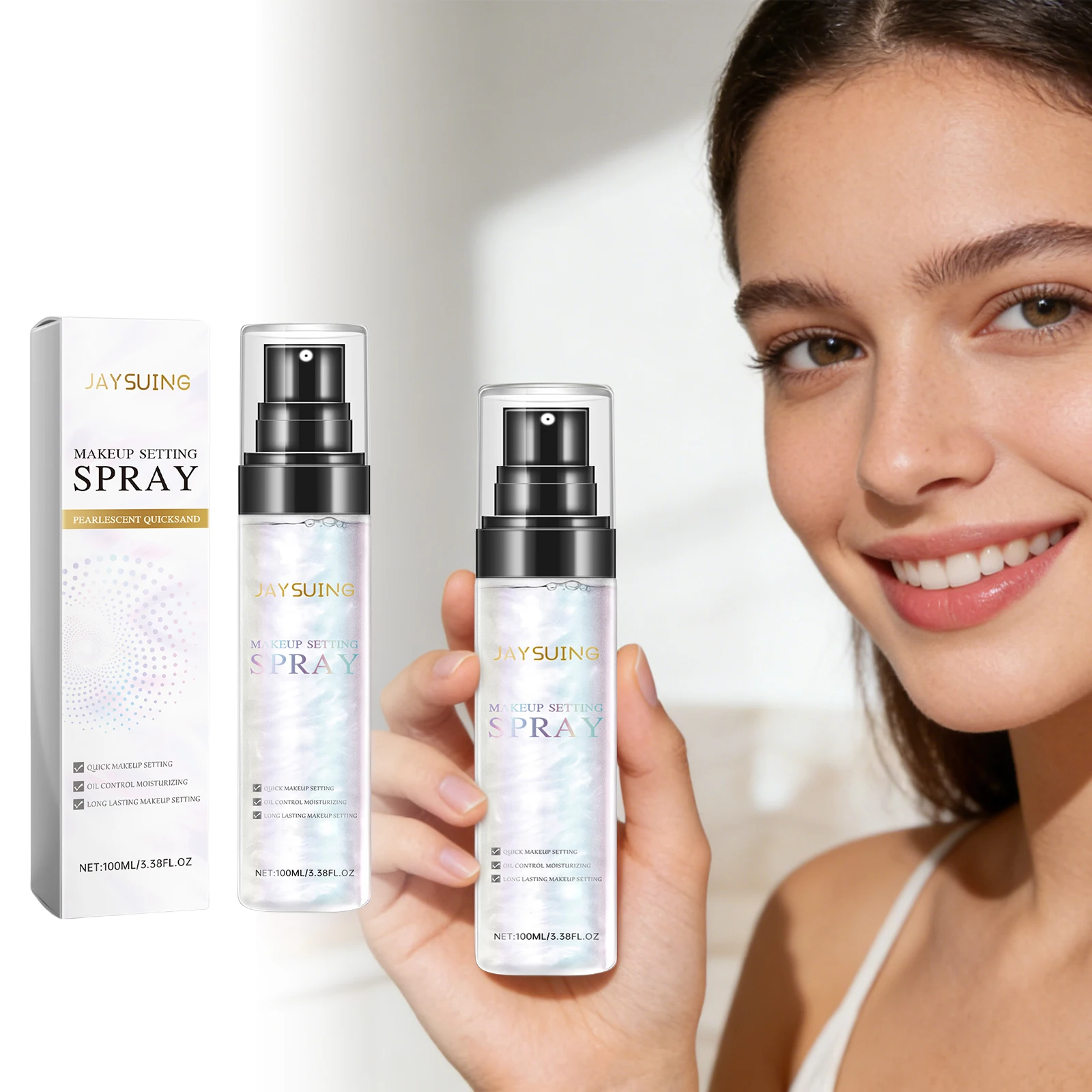 

Jaysuing Makeup Setting Spray Lasting Makeup Hold Oil Control Quickly Drying Brighten Skin Tone Natural Lock Makeup Fixer Spray