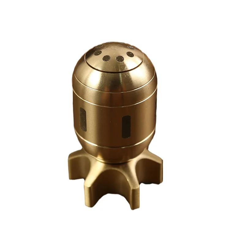 

Simulation Brass Torpedo Bomb Spinning Gyro Decompression Portable Missile FingertipTop EDC Creative Crafts Toy Fun Decoration