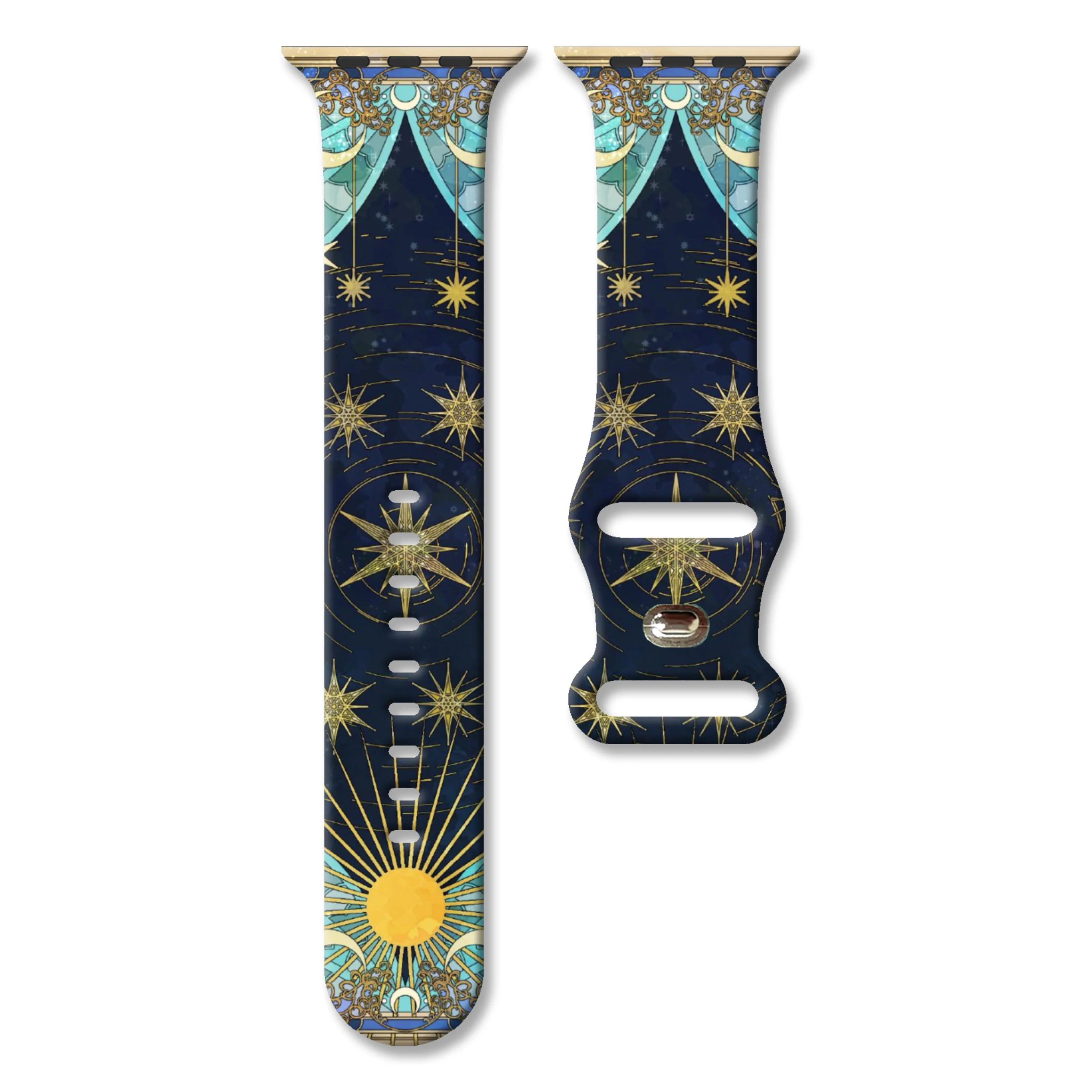 

Soft Silicone Replacement Band for Apple Watch, Tarot Card Divination Printed Strap for iWatch Series 10/9/8/7 46/44/42/41mm