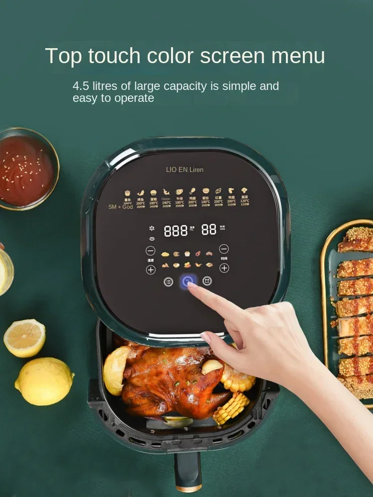 New Smart Visual Air Fryer Household Multifunctional Fully Automatic Electric Frying Oven for Kitchen Cooking