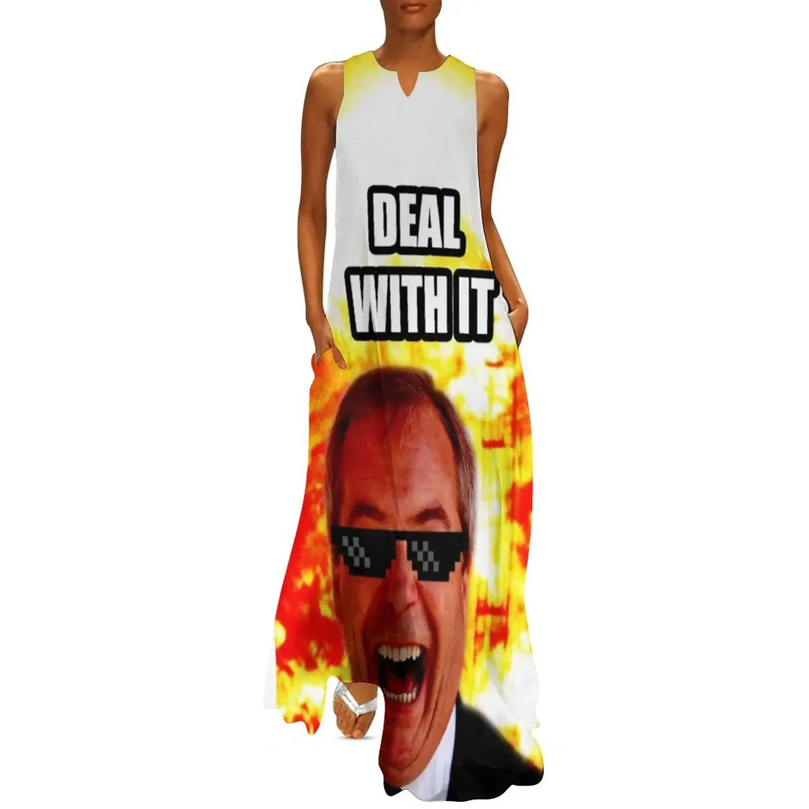 

Deal With It Nigel Farage Long Dress loose summer dress Elegant gowns clothing women summer 2025 Beachwear Dress