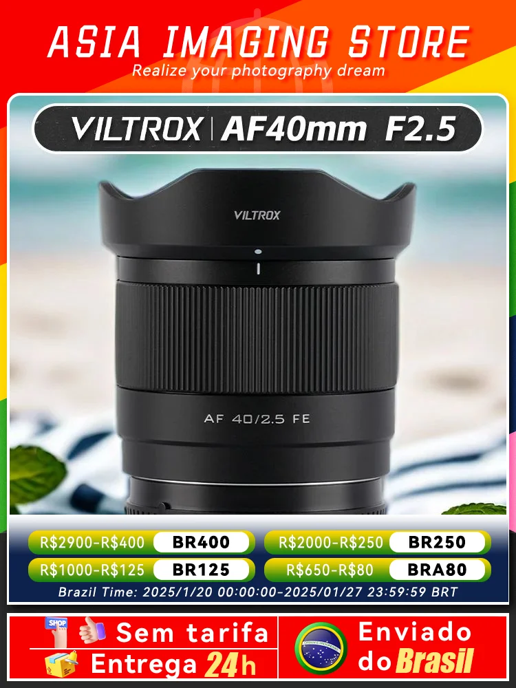 【 Do Brasil 】Viltrox AF 40mm F2.5 Auto Focus Full-Frame  Camera Lens for Nikon Z A7 A7II A7III A7IV  A7SIIZF ZFC Z6 Z7 II 40 2.5