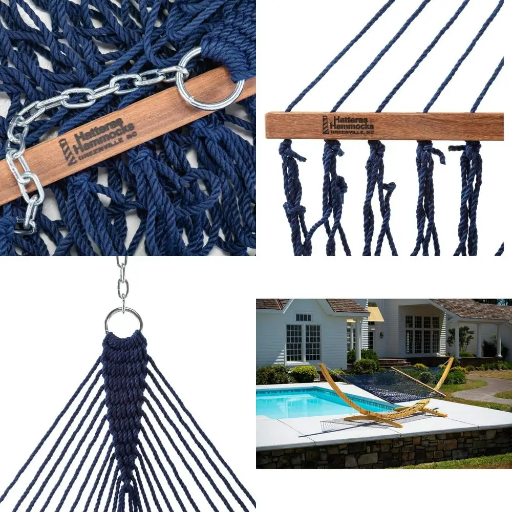 Two Person Navy DuraCord Rope Hammock 450lb Capacity