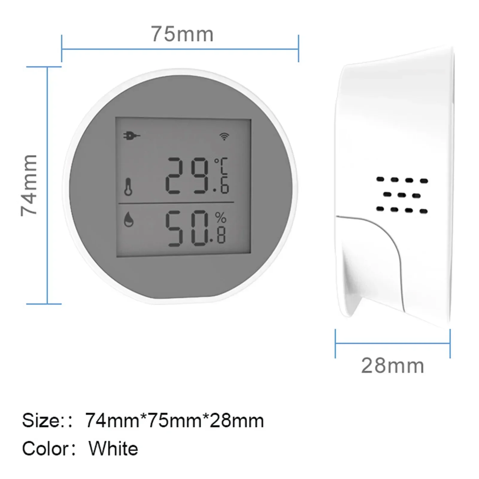 Умный Wi-Fi датчик температуры и влажности с ЖК-дисплеем, комнатный гигрометр, термометр, поддержка домашнего помощника, инструменты