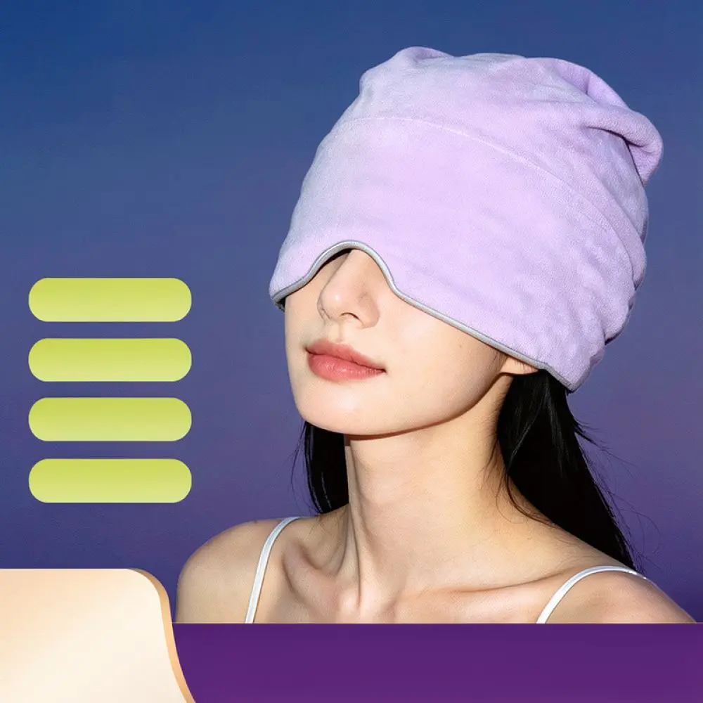 Weighted Sleeping Cap Velvet Eye Mask Light Blocking Shade Cover Relaxing Headband For Travel Nap Office Usage