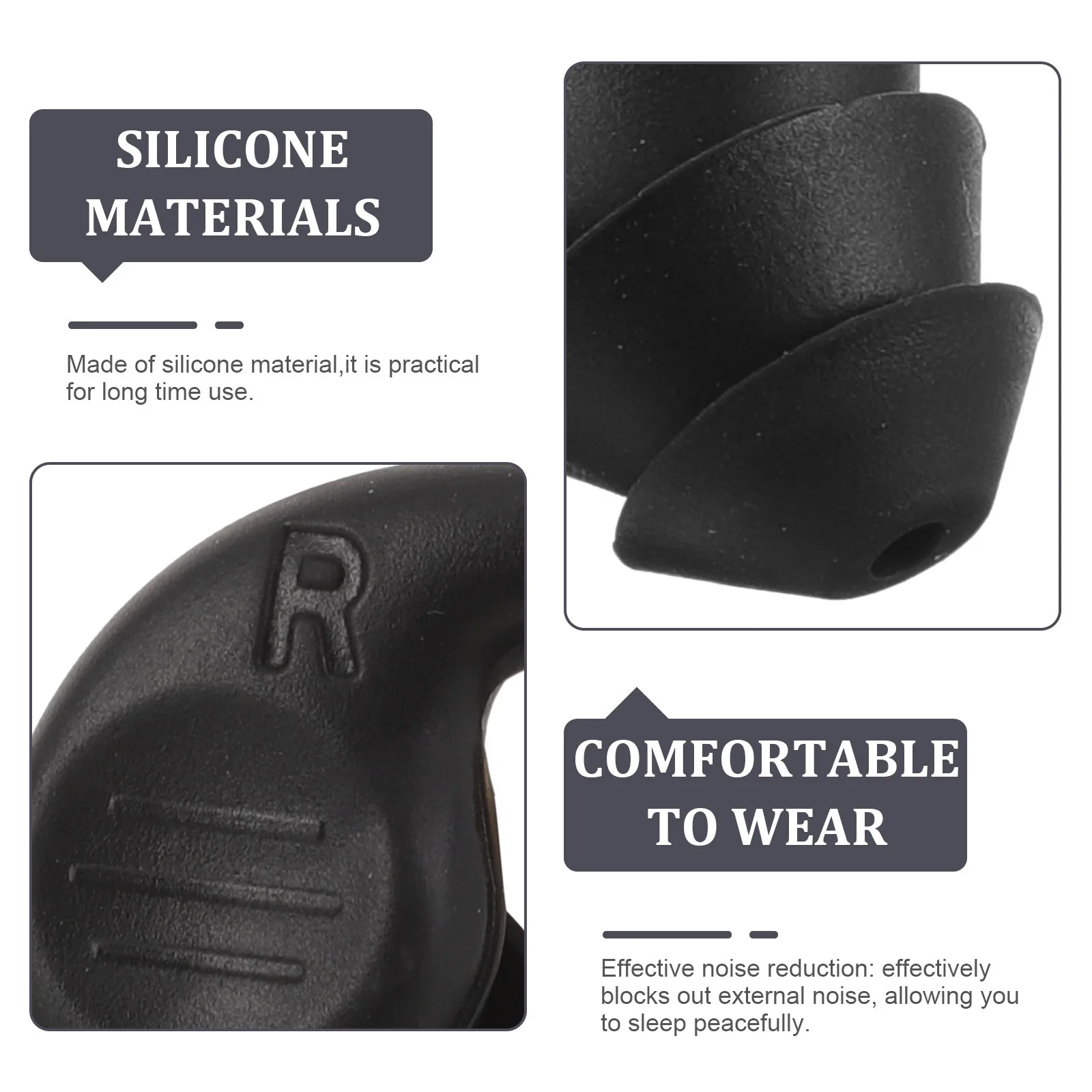 1 زوج سيليكون الأذن المقابس الحد من الضوضاء النوم سدادات الصوت حجب للحفلات الموسيقية دراسة العمل السباحة