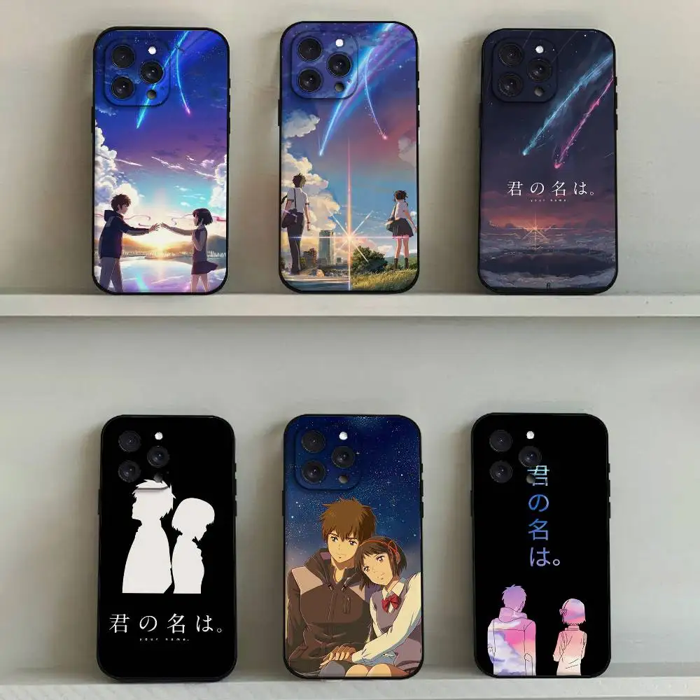 اسمك انمي ياباني جراب هاتف آيفون 17 16 15 14 13 12 11 برو ماكس ميني X XR XS زائد غطاء