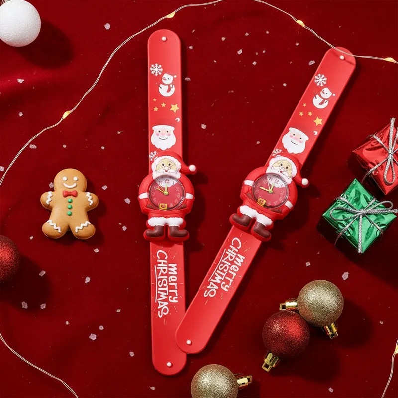 1-10PCS Festive Christmas Bracelet Slap Band Kids Electronic Watch Holiday Gift Toy for Boys and Girls Party Decoration