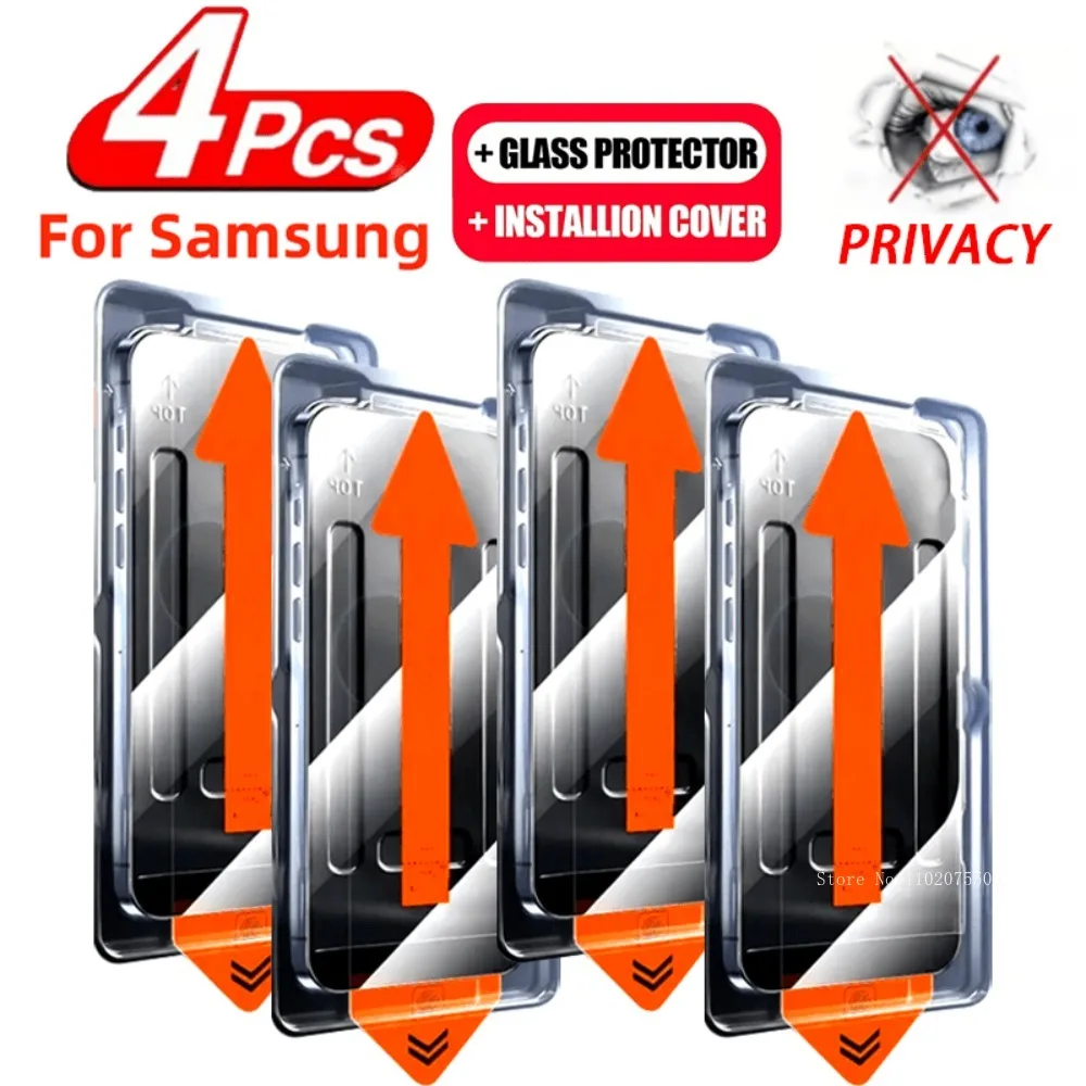 

4 шт. закаленное стекло для конфиденциальности для Samsung Galaxy S23 Ultra S22 Plus, твердость 9H, противошпионская защитная пленка S25 Ultra S24 Plus S21FE