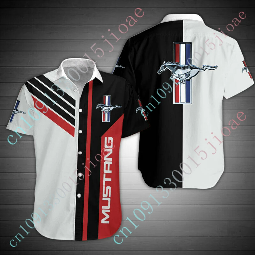 

Mustang Shirts For Men Women Unisex Clothing Casual Oversized T-shirt 3D Button Cardigan Anime Shirts And Blouses Custom Logo