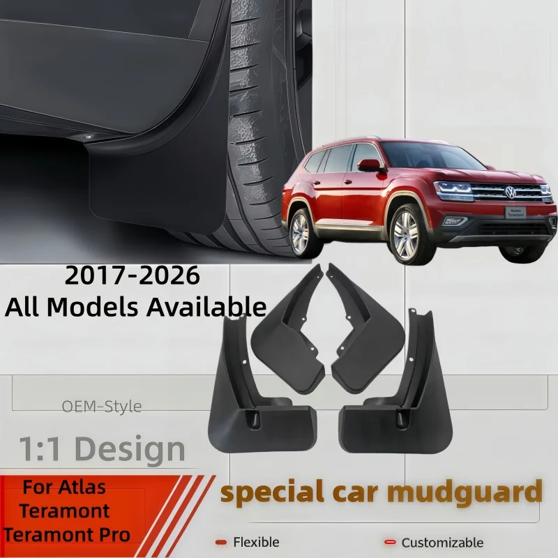 4pcs Mudflaps FOR VW Atlas Teramont Pro 2017-2026 Mudguards Fender Splash Flap Car Accessories Auto Styline