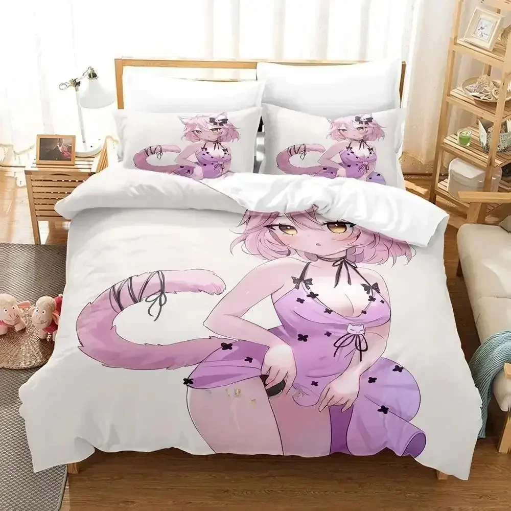

New Nyatasha Nyanners Bedding Set Single Twin Full Queen King Size Bed Set Adult Kid Bedroom Duvetcover Sets Anime Bed Sheet Set