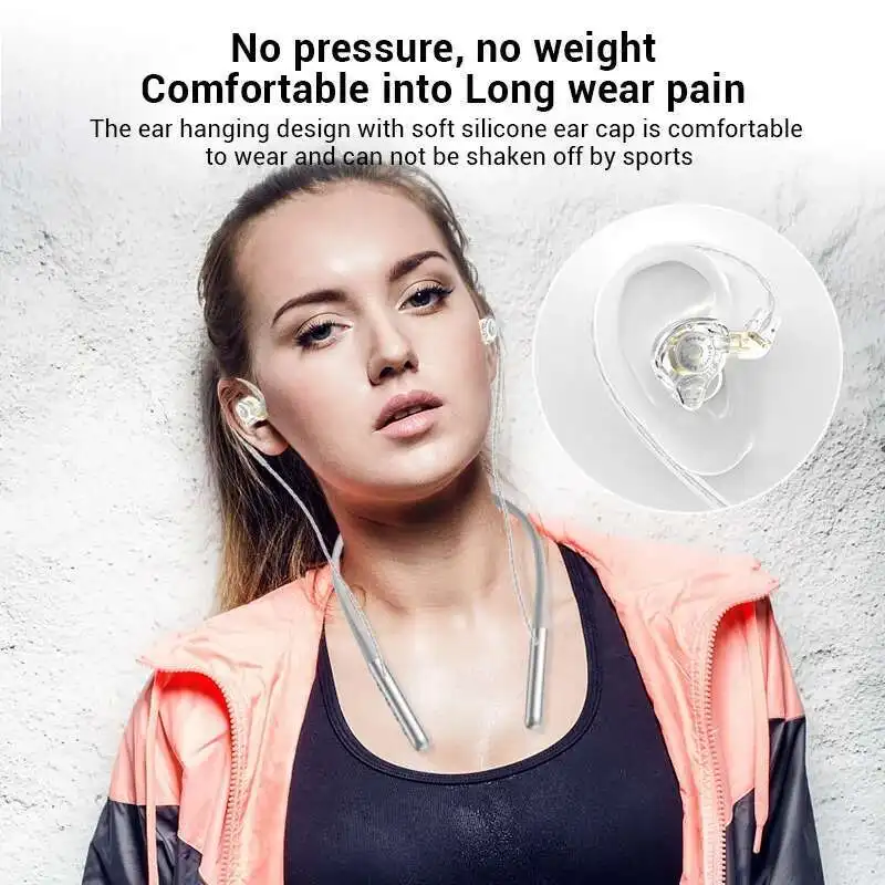 Neck-Hanging Metal Bluetooth Earphone Ultra-Long Standby Dual-Mode Gaming Mode Low Latency IPX5 Waterproof Sports Running Earbud view 5