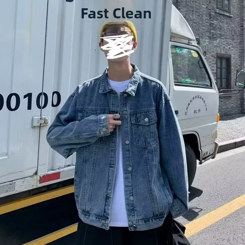 

Loose Fit American Sle Oversize Denim Jaet for plus Size Men 300 Pou High Street Sle Casual Outerwear