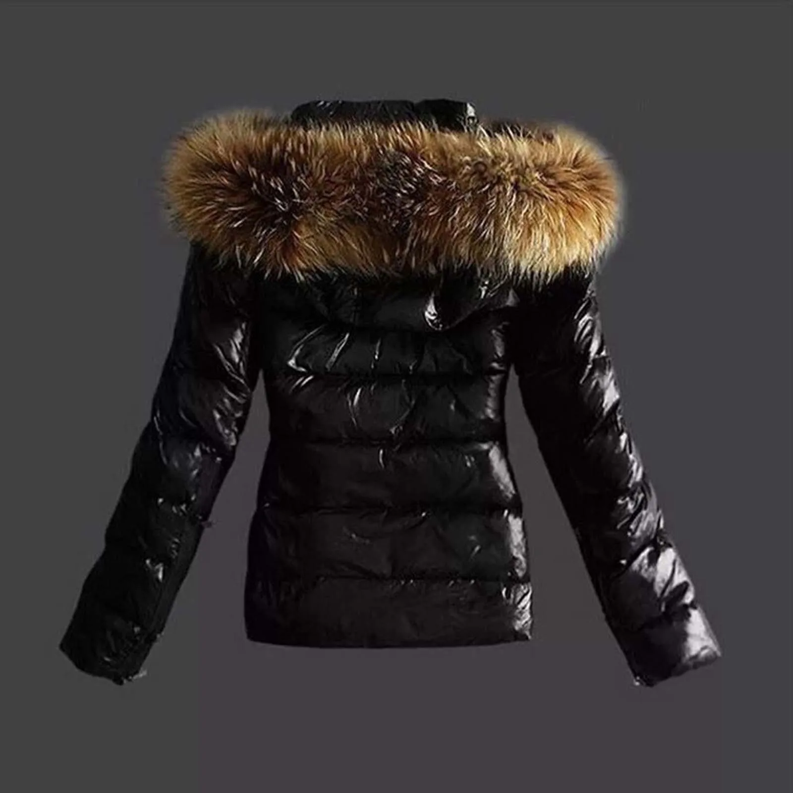 2024 Women's Autumn And Winter Lightweight Down Warm Quilted Padded Hooded Faux Fur Collar Solid Color Jacket Thick Outerwear