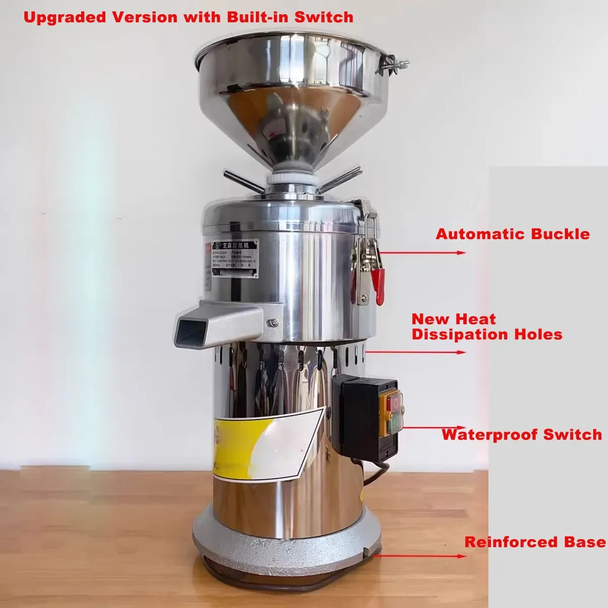 220/110v Electric Sesame Grinding Machine Commercial 1100W Multifunctional Nut Paste Grinder Peanut Butter Making Processor