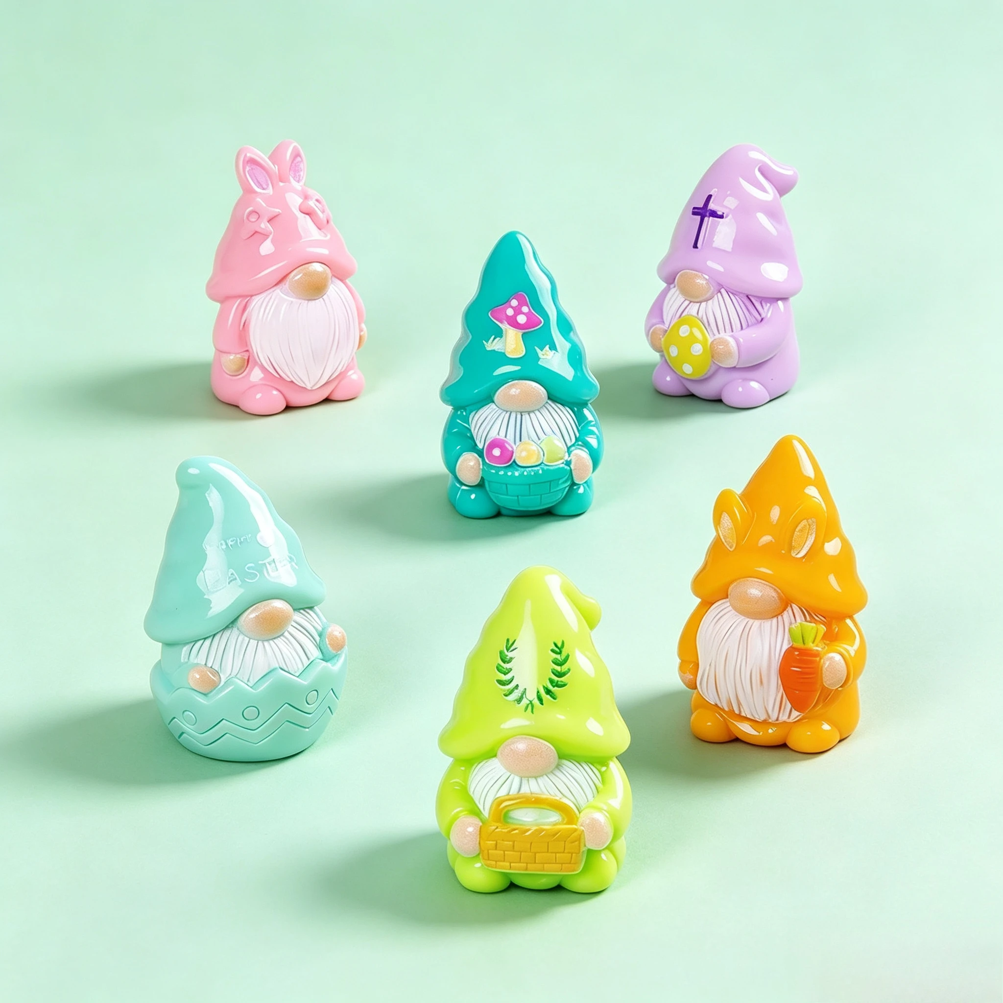 6PCS Spring Flower Goblin Statues - Resin Faceless Dwarf Figurines Suitable for Gardens, Car Consoles &, Retro Outdoor/ Decor