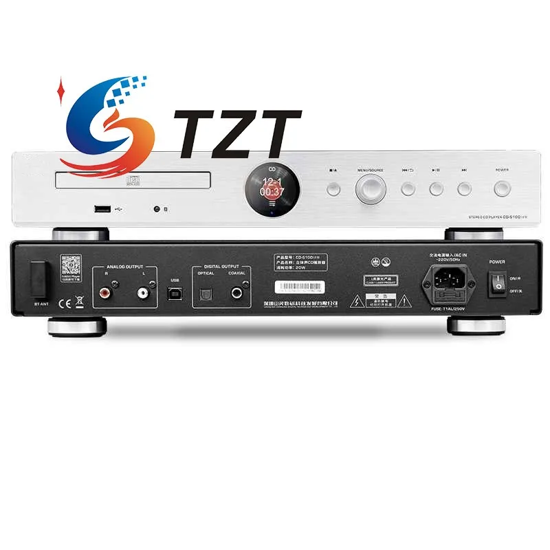 TZT Черный/Серебристый CD-S100 (23) Bluetooth USB-декодер DSD HiFi Цифровой CD-плеер MT1389L Сервосистема AK4493SEQ ЦАП