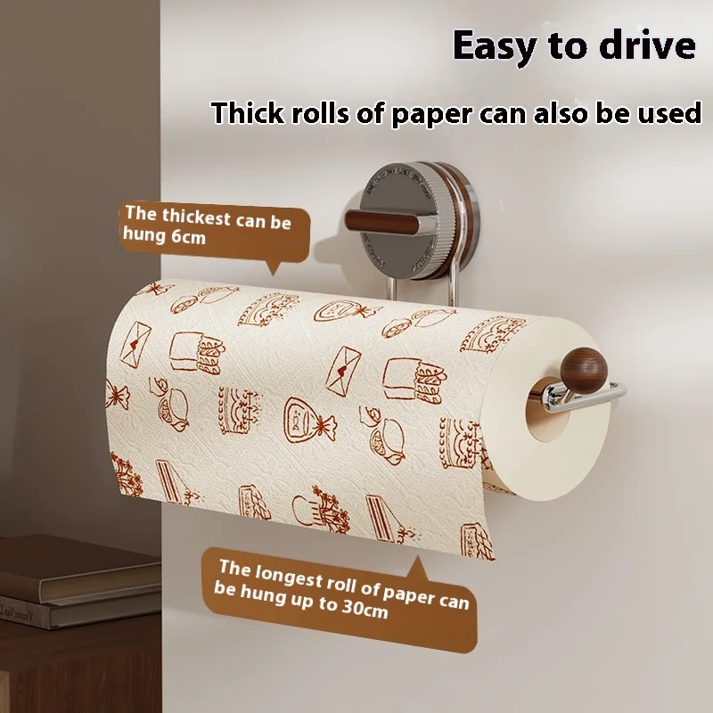 Porta asciugamani di carta a forte aspirazione, porta asciugamani di carta per armadio da cucina senza trapano, organizer per involucro di plastica per dispenser di panni pigri