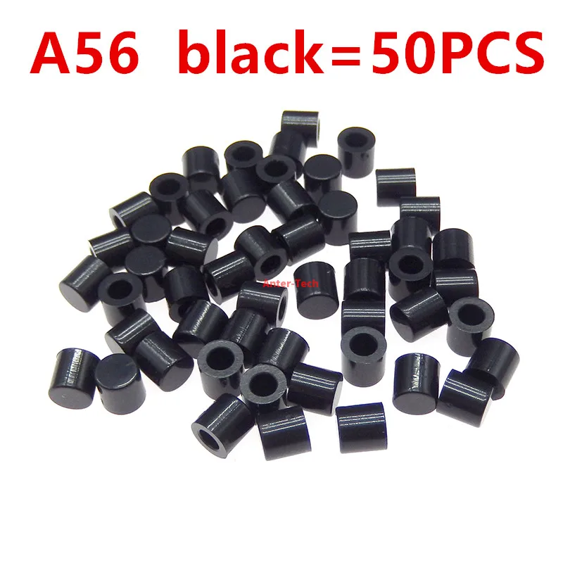 50Pcs A56 Plastic Cap 6x6mm Tactile Push Button Switch Hat Cover Kit for 6*6mm Switch Red Black Blue Green White Grey Yellow