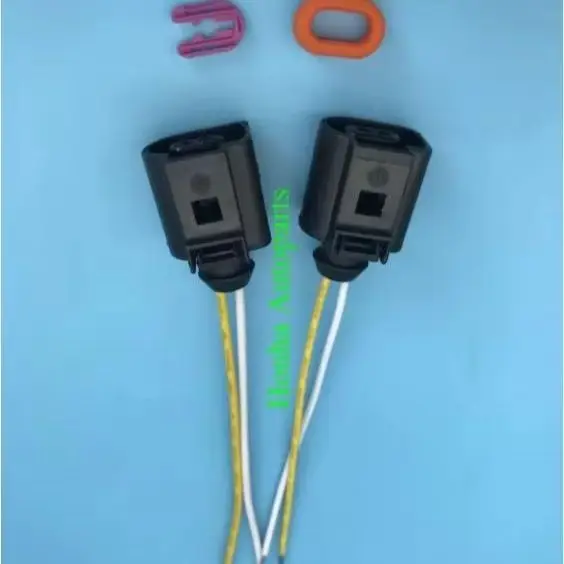 Free shipping 5/10/20/50/100 pcs/lots 2pin Fog Light Lamp Plug Pigtail Cable Connector Adapter Wiring 1J0973722 harness
