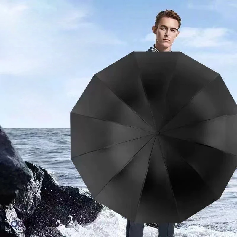 

Oversize 12-Bone Manual Umbrella, UV Protection Sun Parasol, Rainproof Quick-Dry Canopy, Heavy Duty Reinforced for All-Weather