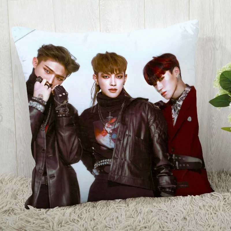 Custom Ateez Mingi KPOP Square Pillowcase Custom Zippered Pillow Cover Case 45x45cm(One Side) 12.24