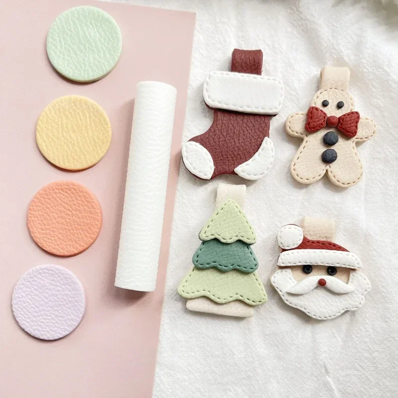 Pottery Tools Leather Texture Roller Cowhide Texture Clay Roller Diy Earrings Jewelry Texture Printing Polymer Clay Tools
