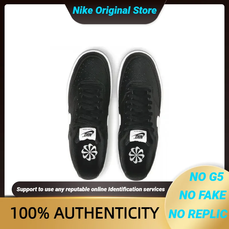 Nike Court Vision Low Next Nature 'Black White' Sneakers shoes DH2987-001 With Original Box