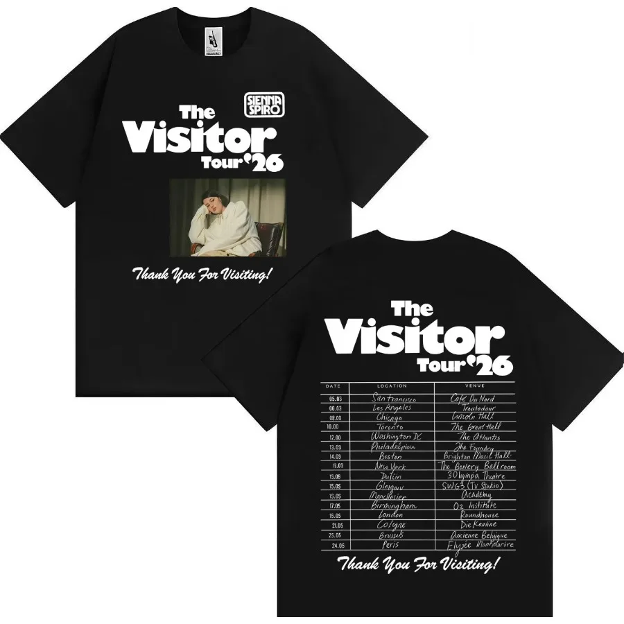 Sienna Spiro The Visitor Tour 2026 Short Sleeve T Shirt Women Men Harajuku Tops Aesthetic Graphics Tshirt Cotton Tees Streetwear