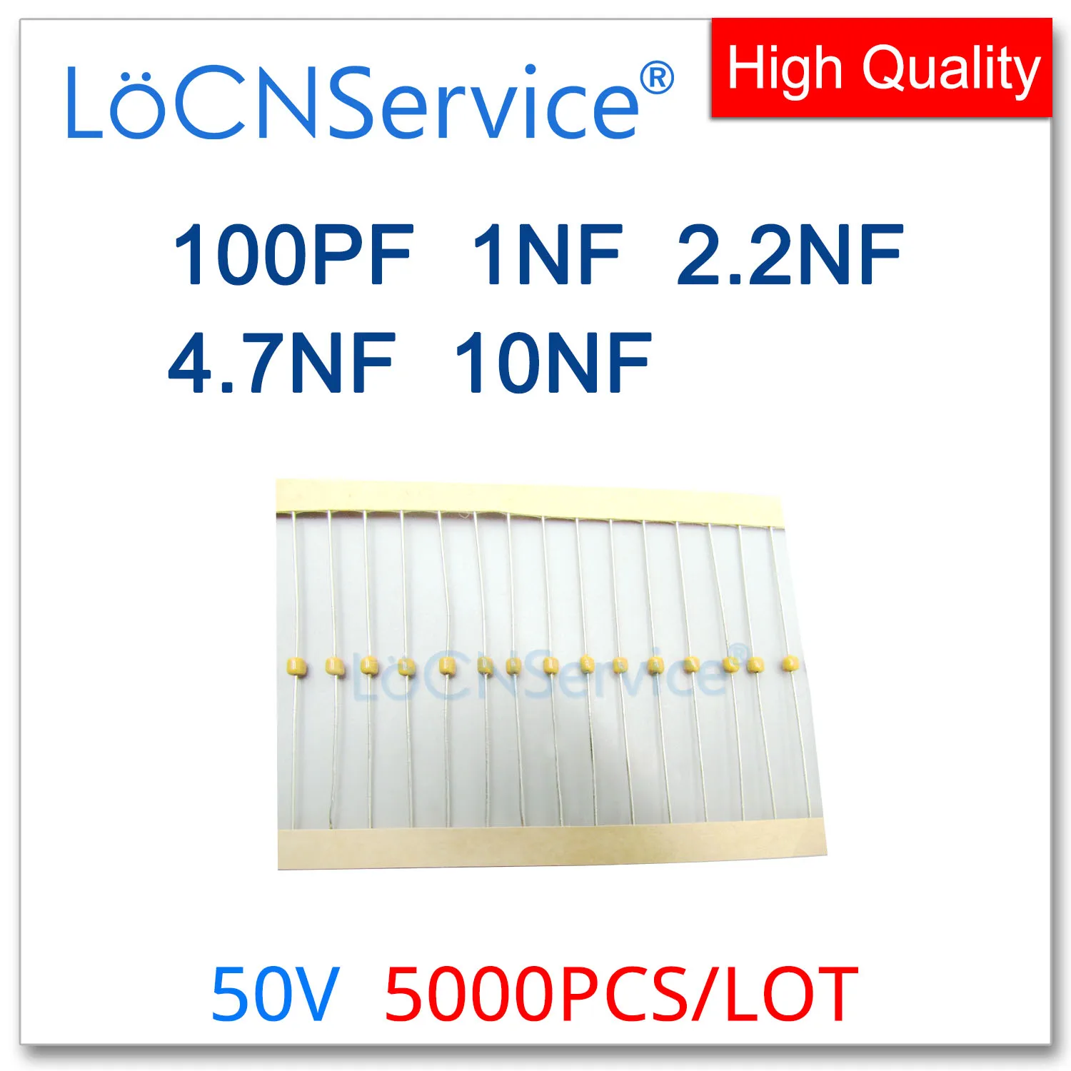 

LoCNService 5000PCS CT42 Axial monolithic ceramic capacitor 50V 100PF 1NF 2.2NF 4.7NF 10NF 101 102 222 472 103 5% J 10% K 20% M