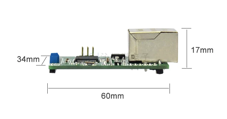 CH9121 Ethernet zu RS485 RS232 Serielle Schnittstelle transparentes Übertragungsmodul Unterstützung 10/100M, MDIX Line Auto-Switching – Detail 7