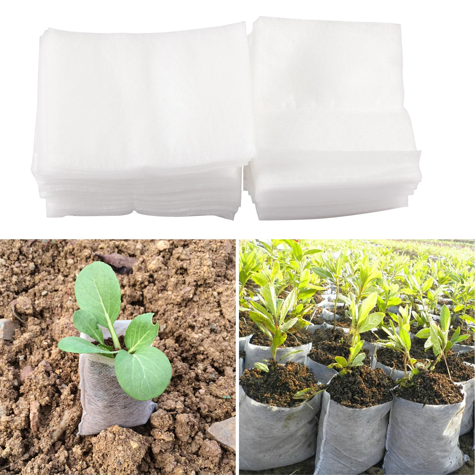 

200Pcs Nursery Bags Environmental Degradation Cellular Alternative Non-woven Portable Seedling Container Bags Gardening Supplies