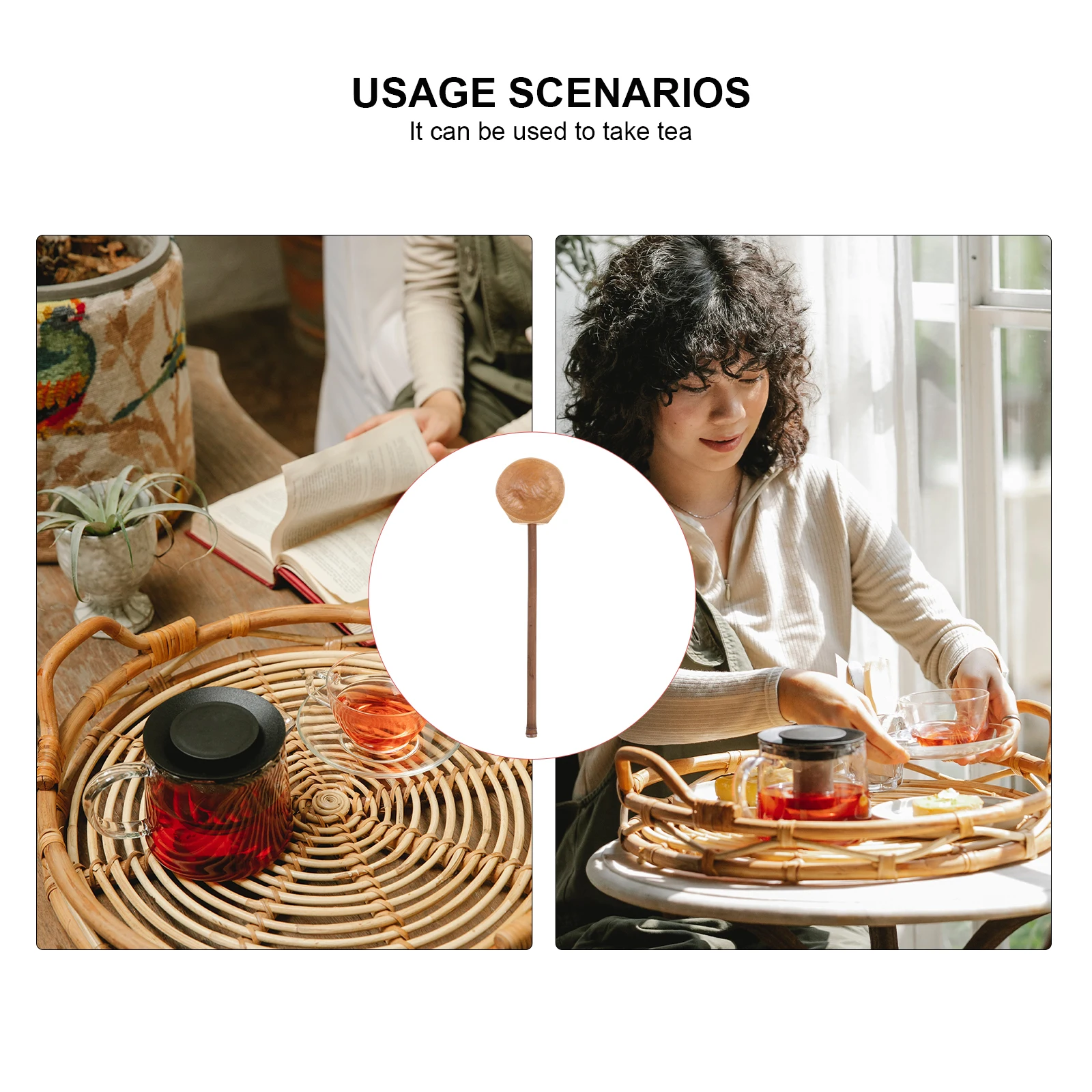 

1pc Bamboo Tea Japanese Style Coffee Scoop Long Handle Water Ladle Tearoom Supplies Mini Mixing For