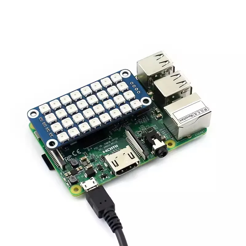 Raspberry Pi 4B ZERO 2W LED expansion board RGB full color LED matrix expansion board module 4X8 array