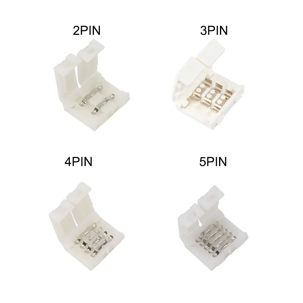 10PCS Free Soldering Led Connector 10mm 12mm L Shape or T Shape Easy Connector 3pin 4pin 5pin 6pin for 5050 3528 LED Strip Light