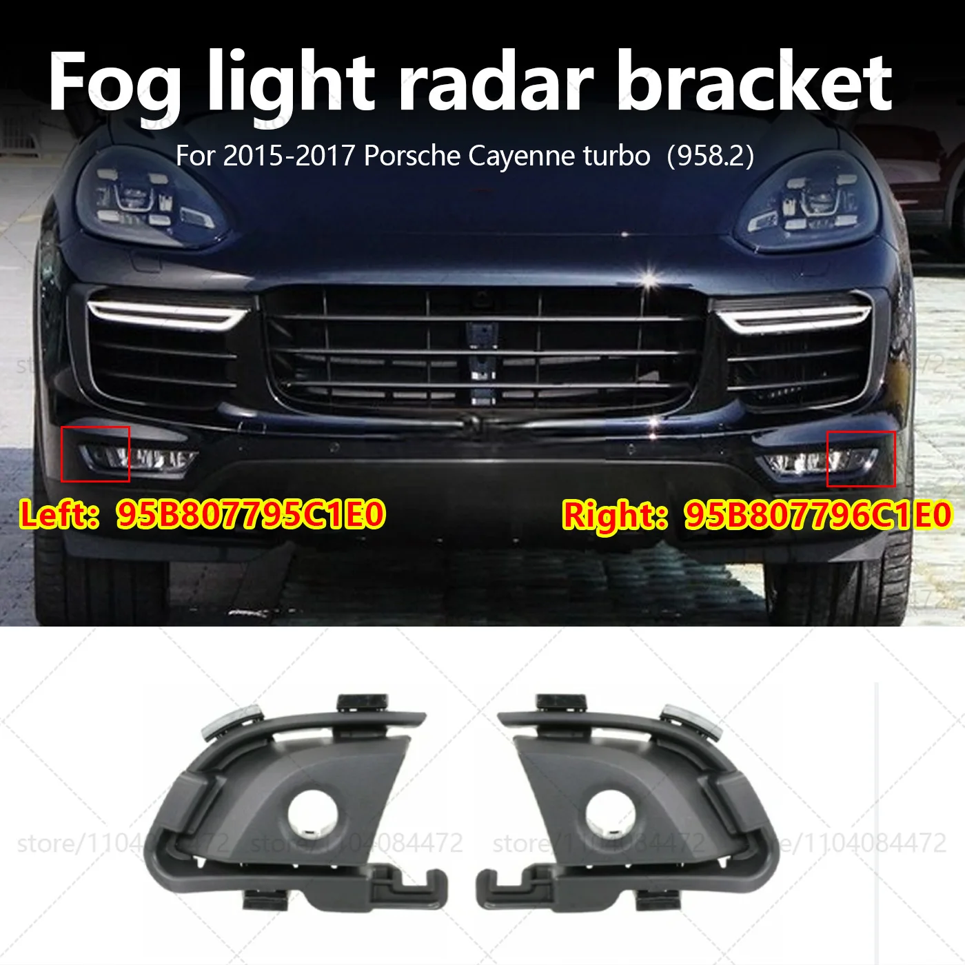 For 2015-2017 Porsche Cayenne（958.2）Fog Light Radar Bracket OEM 95B807795C1E0 95B807796C1E0