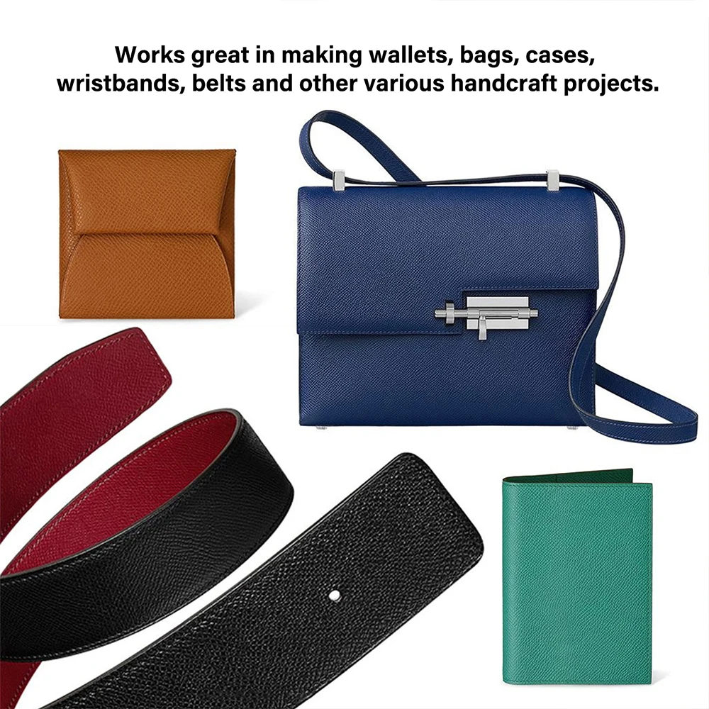 WUTA Calfskin Leather Piece Have Beautiful Embossed Pattern Made From The Famous French Tanneries DU PUY Handmade DIY Cowhide
