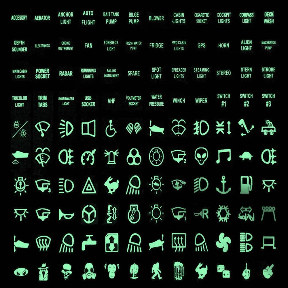 

1Pc Universal Car Instrument Panel Button Sticker Car Button Repair Sticker Luminous Switch Decoration Auto Interior Accessories