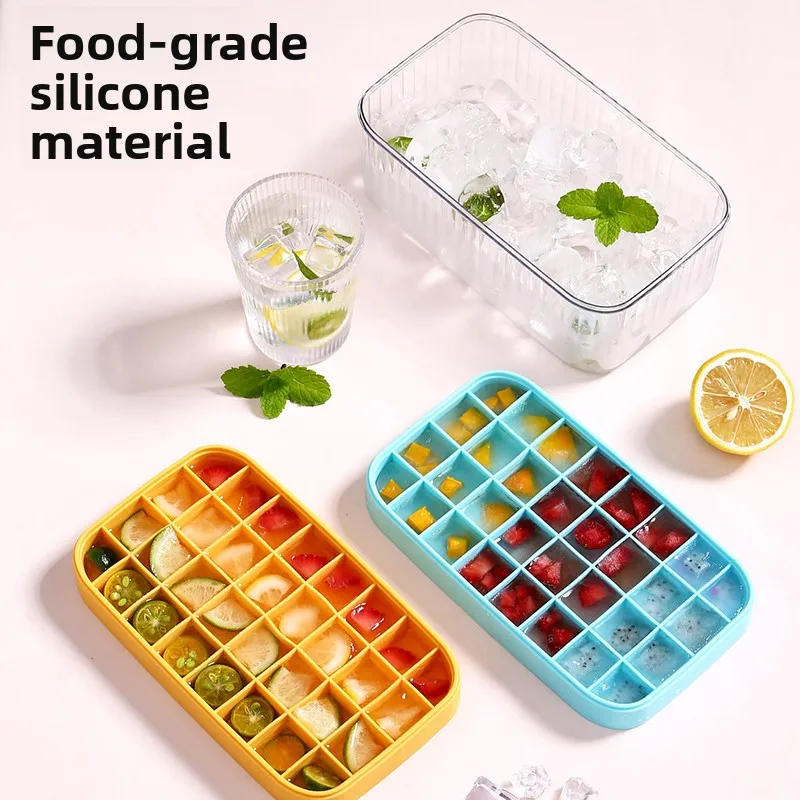 

Food ade Silicone Ice Cubes Large Capaci Ice Tray Double Layer Water Filling Ice Mold Set for Home Use Kitchen Tool