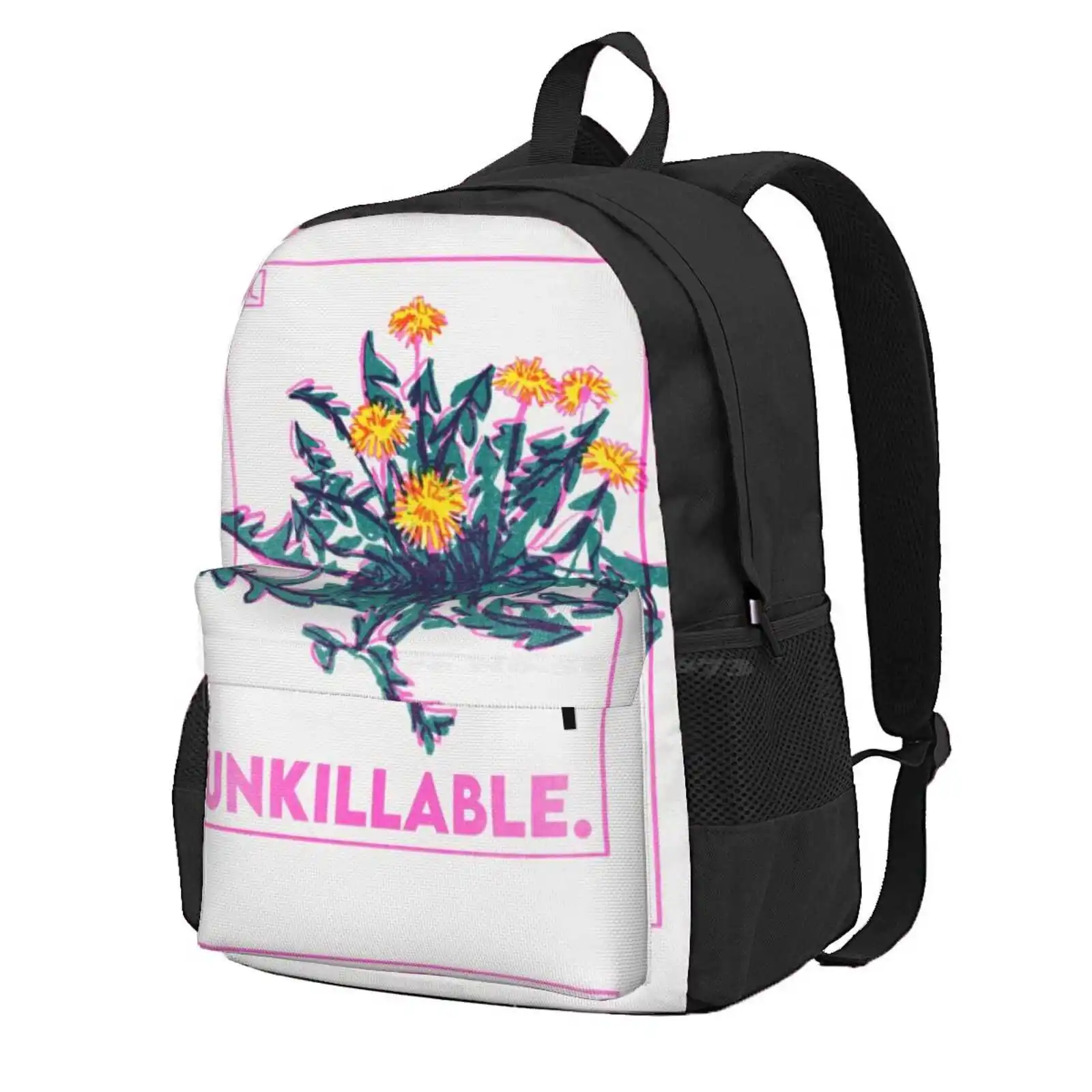 Unkillable Hot Sale Schoolbag Backpack Fashion Bags Unkillable Dandelion Resilient Resilience Queer Feminist Feminism Pride