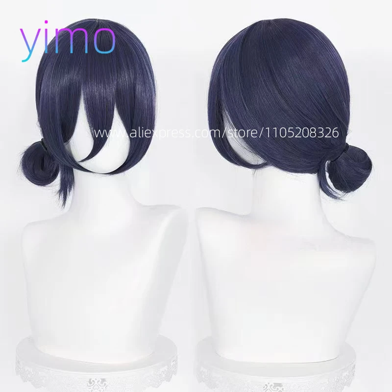 Anime Reze Cosplay Wig 45cm Purple Wig With Choker Anime Cosplay Costume Women Reze Wigs Heat Resistant Synthetic Hair