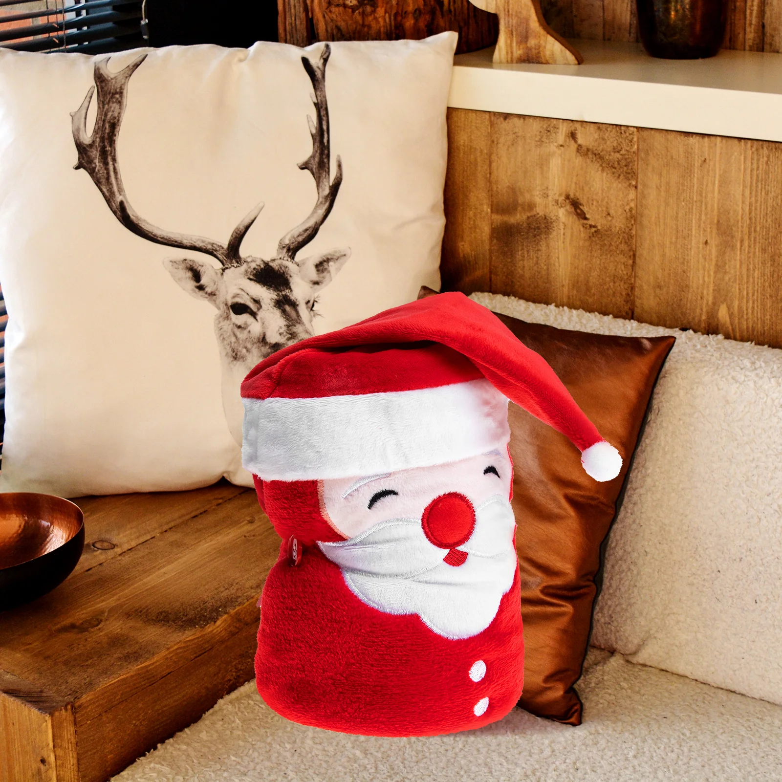 

Santa Claus Blanket Xmas Throw Supple Flannel for Kids Sleeping Holiday