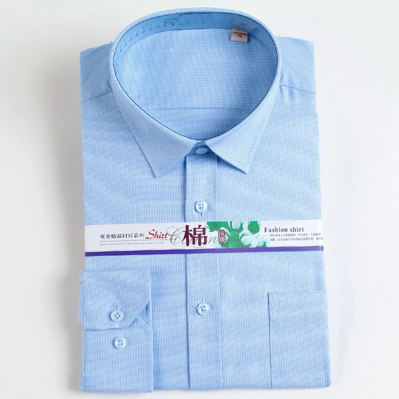 Men Cotton Long Sleeve Shirt Business Casual Striped Shirt Spring Autumn Top Clothes