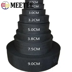 Black Polyester Webbing Band, Strap para Mochila, Pet Collar, Fita Fitas, Cinto DIY, Saco, Vestuário, Viés Vinculativo Acessório, 5 m, 10m