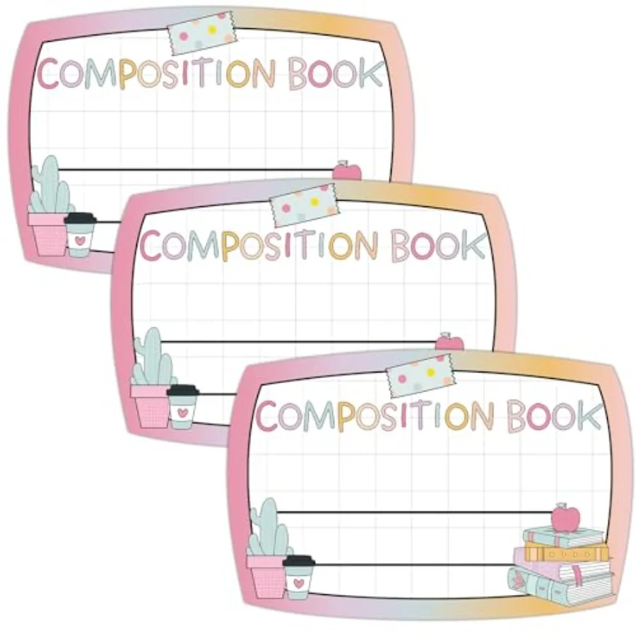 

3Pcs Composition Book Bulletin Board Paper Composition Notebook Classroom Decor Notebook Bulletin Board Border Trims for School