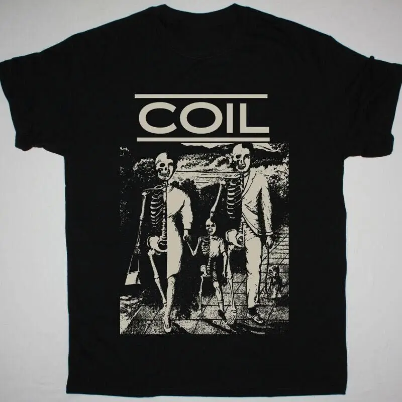 Vtg COIL Band Music Lover Heavy Cotton Black All Size Unisex Shirt BL216