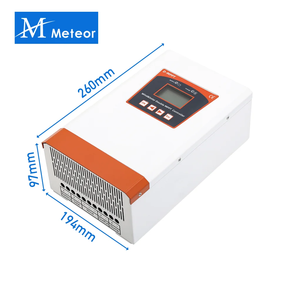 Imagem -03 - Gerador de Turbina Eólica Controlador Híbrido Carregador de Impulso Automático Painel Solar Sistema Híbrido de Carga de Despejo Uso Doméstico 6000w 12v 24v 48v