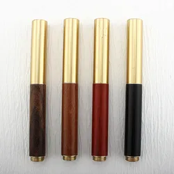 Luxury Mini Short Style Wood Fountain Pen 0.5mm Fine Nib Calligraphy Pens Writing Metal Wooden Stationery Office School Supplies